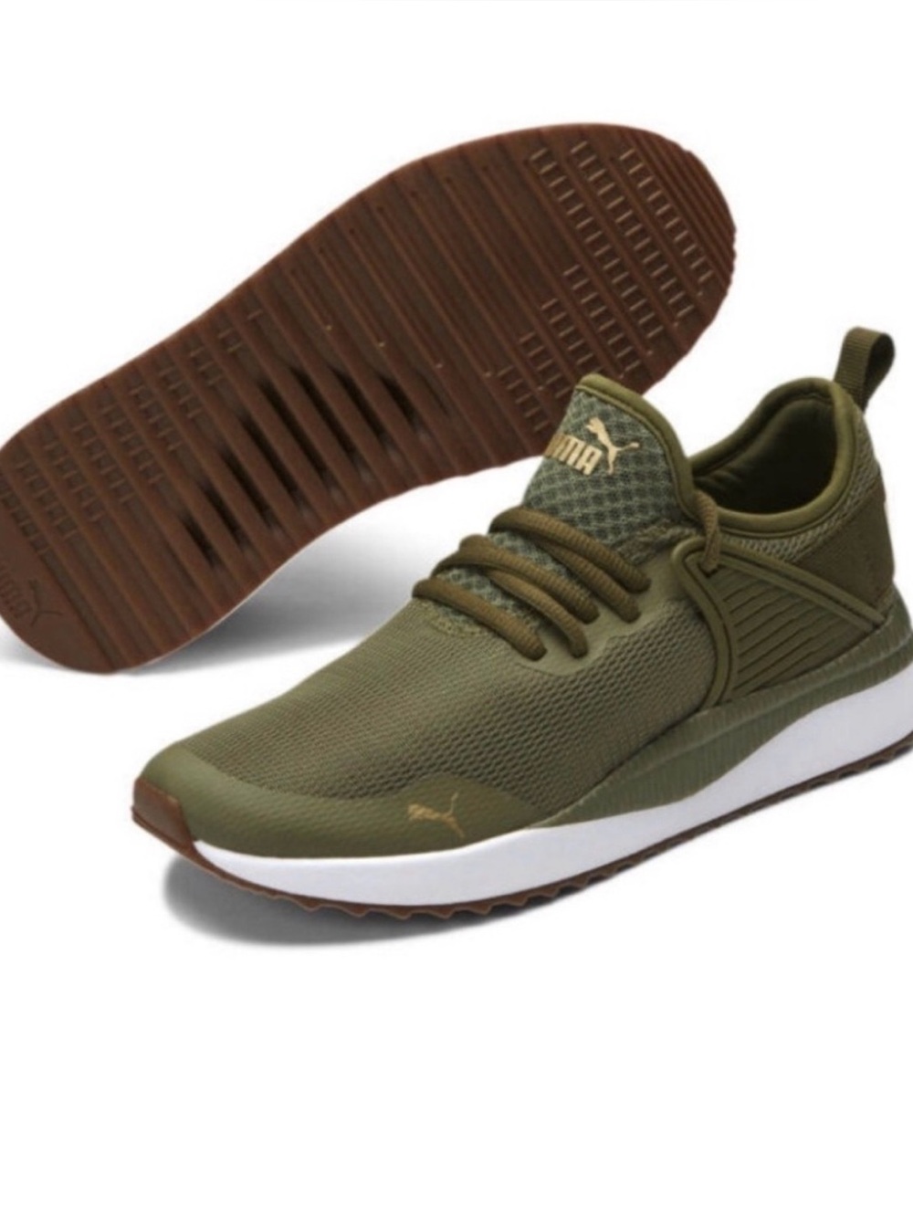 Puma Pacer Next Cage Fresh Mesh Breathable Soft Foam Olive run sport active 8